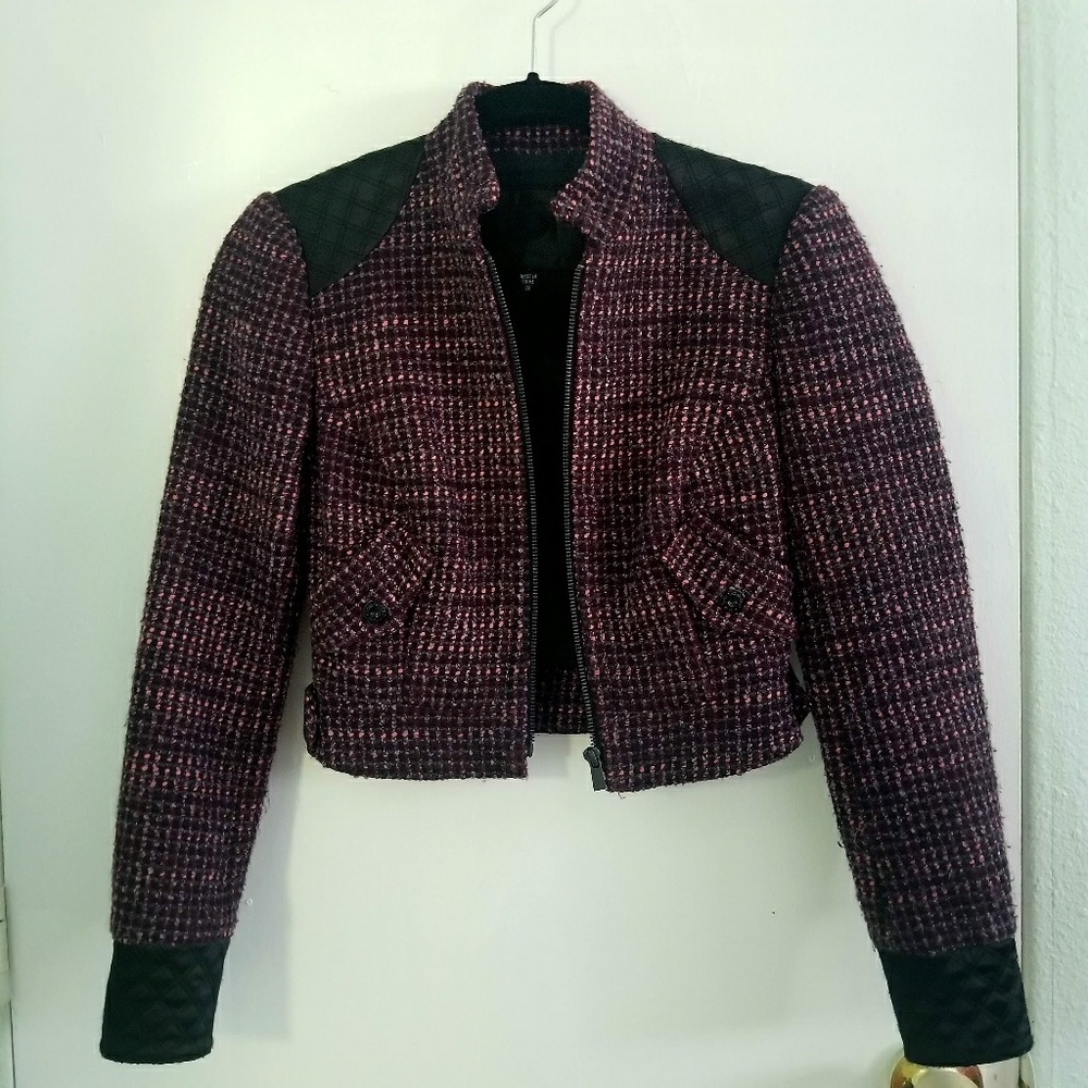 Bebe Wool Crop Mortocycle Jacket